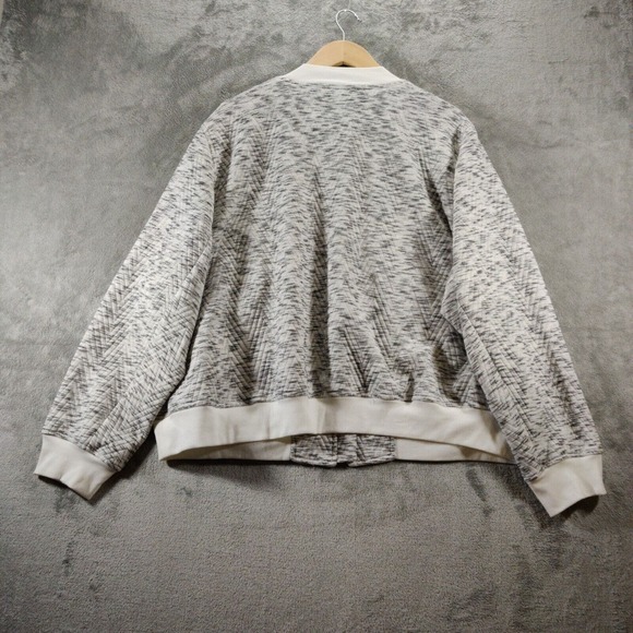 Lane Bryant Jacket Women's 24 White & Black Quilted Bomber - Picture 2 of 7